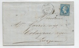 - Lettre - SEINE - PARIS - GARE D'ORLEANS - Etoile 33 + Càd T.17 Avec Levée - 1864 - RR - 1852 Louis-Napoleon