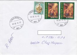 STAMPS ON REGISTERED COVER, NICE FRANKING, 2010, ROMANIA - Briefe U. Dokumente