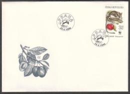 Czech Rep. / First Day Cover (1996/08 A) Praha: Eliomys Quercinus, Apple Tree Branch, Logo WWF, Twig Plums - Briefe U. Dokumente