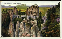 Bastei  -  Sächs. Schweiz  -  Basteibrücke Mit Lilienstein  -  Ansichtskarte Ca.1930    (3402) - Bastei (sächs. Schweiz)