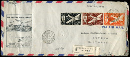 NOUVELLE CALEDONIE -PA N° 46 + 48 + 49 / LR 1ére LIAISON NOUMEA - SYDNEY PAR CLIPPER PANAM LE 26/2/1947 - B - Lettres & Documents