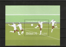 BRAZIL BRASIL  1974   SOCCER WORLD CUP CHAMPIONSHIP MUNICH  FOOTBALL  BLOCK MNH - Blocks & Kleinbögen