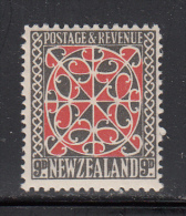 New Zealand MNH Scott #213a 9p Maori Door Panel, Black & Scarlet Watermark Sideways - Ungebraucht