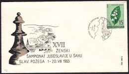 Yugoslavia 1963, Illustrated Cover "Yugoslav Chess Championship" W./ Special Postmark "Sla.Pozega", Ref.bbzg - Covers & Documents