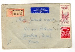 Lettre , POLOGNE , 1961 , R , Recommandé WARSZAWA 10 , LOTNICZA , PAR AVION - Frankeermachines (EMA)
