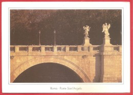 CARTOLINA VG ITALIA - ROMA - Ponte Sant'Angelo - 12 X 17 - ANNULLO ROMA FIUMICINO 2003 - Brücken