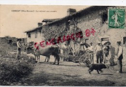 87 - CONDAT - LE DEPART AUX CHAMPS   RARE ATTELAGE - Condat Sur Vienne