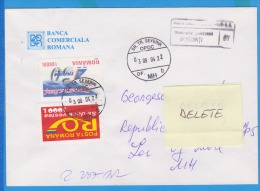 Cover Romanian Commercial Bank + Stamp Tarom Airline - Briefe U. Dokumente