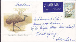 Australia Airmail Par Avion Label PRESTON 1984 Cover NORRKÖPING Sweden Bird Vogel Oiseau Cachet Sailing Ship Stamp - Briefe U. Dokumente