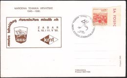 Yugoslavia 1980, Illustrated Card "People Technique In Croatia" W./ Special Postmark "Zadar", Ref.bbzg - Covers & Documents