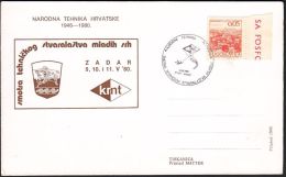 Yugoslavia 1980, Illustrated Card "People Technique In Croatia" W./ Special Postmark "Zadar", Ref.bbzg - Briefe U. Dokumente