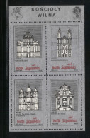 POLAND SOLIDARITY (POCZTA SOLIDARNOSC) VILNIUS CHURCHES SET OF 2 MS MORE DEFINED "WMK"  LITHUANIA RELIGION - Vignettes Solidarnosc