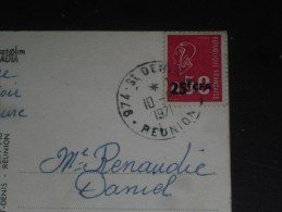 REUNION YT 393 SUR CPM - SAINT DENIS RP - MARIANNE DE BEQUET - CPM LA MONTAGNE AUX QUATRE CANONS - - Lettres & Documents