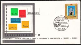 Yugoslavia 1972, Illustrated Cover "Philatelic Exibition ZagrebFila 1973" W./ Special Postmark "Zagreb", Ref.bbzg - Lettres & Documents