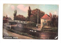 Broxbourne  BRIDGE  (Hertfordshire)  Used 1913 WITH STAMP FAULT ART ARTIST DRAWN - Hertfordshire