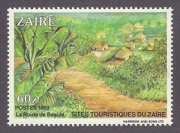 Zaire 1989 Sites Touristiques Du Zaire - La Route De Beauté, Tourism, Paysages, Landscapes, Village, Banana Plant MNH - Ungebraucht
