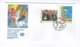 HEALTH IN SPORTS SANTE GESUNDHEIT DURCH SPORT 1988 3 X   FDC PREMIER JOUR FIRST DAY COVER NY GENEVE WIEN - Emissions Communes New York/Genève/Vienne