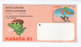 CUBA HABANA 1982 COMMEMORATIVE AEROGRAMME CENTRAL AMERICAN AND CARIBBEAN GAMES SPORT AIRMAIL - Posta Aerea