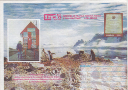 ALMIRANTE BROWN ANTARCTIC STATION, PENGUINS, COVER STATIONERY, ENTIER POSTAL, 1998, ROMANIA - Bases Antarctiques