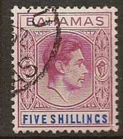 BAHAMAS 1938 5/- KGVI SG 158 FU #BS21 - 1859-1963 Crown Colony