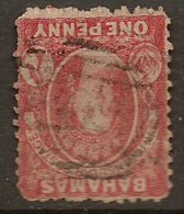 BAHAMAS 1863 1d QV Inverted Wmk SG 20a FU #BS22 - 1859-1963 Crown Colony