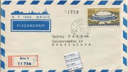 JF0624 Czechoslovakia 1966 Mail Delivery Carrier Pigeon Cover MNH - Aerogramme