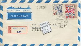 JF0625 Czechoslovakia 1966 Mail Delivery Carrier Pigeon Cover MNH - Aerogramme