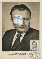JF0635 Czechoslovakia 1951 President Gottwald Photography Maximum Card MNH - Aerogramas