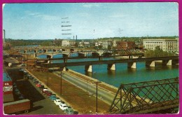 1949 1950 Ford Chevrolet Truck Trailer Des Moines IA Iowa Bridge Autos Cars Aerial - Des Moines