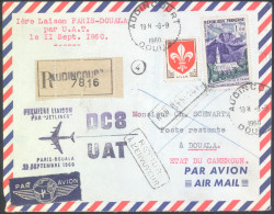 UAT 1960 Paris - Douala DC8 First Flight Registered Cover - Premiers Vols