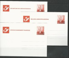 Belgique: Entiers Postaux  -   Avis De  Changement D´adresse - Addr. Chang.