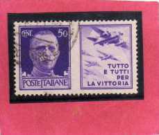 ITALIA REGNO ITALY KINGDOM 1942 PROPAGANDA DI GUERRA WAR PROMOTION CENT. 50 III TIPO USATO USED - Kriegspropaganda