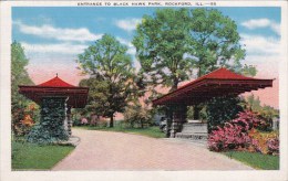 Entrance To Black Hawk Park Rockford Illinois 1941 - Rockford
