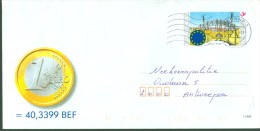 2001 - VOORGEFRANKEERDE ENVELOPPE  VAN DEURNE 1-1999 BRUSSEL  -  MET 1 EURO AFBEELDING - Briefe U. Dokumente