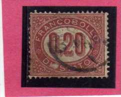 ITALIA REGNO ITALY KINGDOM 1875 SERVIZIO FRANCOBOLLO DI STATO SERVICE CENT. 20 (0,20) USATO USED - Service