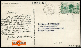 NOUVELLES HEBRIDES - N°144 / CP PUBLICITAIRE PLASMARINE, O.M. PORT VILA DU 4/12/1954, POUR LA FRANCE - TB - Covers & Documents