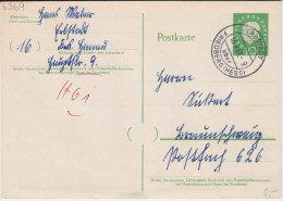 Bund Heuss P 37 PSt I Stempel Erbstadt ü Friedberg (Hessen) 1961 - Postcards - Used