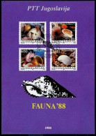 Yugoslavia 1988: Fauna - Mollusks Of The Adriatic Sea. Official Commemorative Flyer - Briefe U. Dokumente