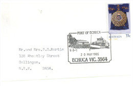 (567) Australia Cover With Special Postmarks - Port Of Echuca And Paddle Steamer - Storia Postale