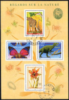 BLOC FEUILLET N° Y&T 31 NATURE GIRAFE PAPILLON ALLOSAURE TULIPE - Afgestempeld