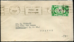 OCÉANIE - N° 177 / LETTRE, O.M. DE PAPEETE LE 24/8/1948, POUR LA FRANCE - TB - Storia Postale