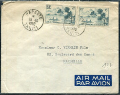 OCÉANIE - N° 196 (2) / LETTRE AVION DE PAPEETE LE 25/10/1950, POUR LA FRANCE - TB - Storia Postale