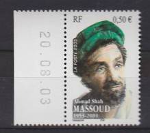 Cinquantenaire De La Naissance Du Commandant Afghan Ahmad Shah Massoud (1953-2001) Neuf N°3594 - 2000-2009