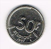 ¨  BOUDEWIJN 50 FRANK 1987  FR - 50 Francs