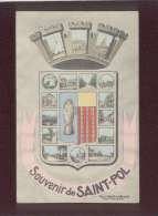 62 Souvenir De Saint Pol édit. L'abeille Ternoise Couleur Multivue Héraldique , Blason De La Ville - Saint Pol Sur Ternoise