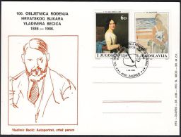 Yugoslavia 1986, Illustrated Cover "Vladimir Becic" W./ Special Postmark "Zagreb", Ref.bbzg - Briefe U. Dokumente