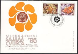 Yugoslavia 1986, Illustrated Cover "International Flower Fair In Zagreb 1986" W./ Special Postmark "Zagreb", Ref.bbzg - Briefe U. Dokumente