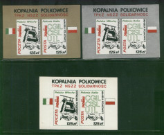 POLAND SOLIDARNOSC SOLIDARITY (TPKZ NSZZ) POLKOWICE COAL MINE SET OF 3 MS MINING ITALIA ITALY - Vignettes Solidarnosc