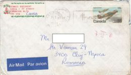 STAMPS ON COVER, NICE FRANKING, PLANE, 1981, CANADA - Brieven En Documenten