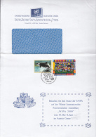 STAMPS ON COVER, NICE FRANKING, WHALE, CHILDRENS, 2000, UN- VIENNA - Lettres & Documents